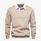 Soft Knitted Polo Sweater with Classic Button Collar