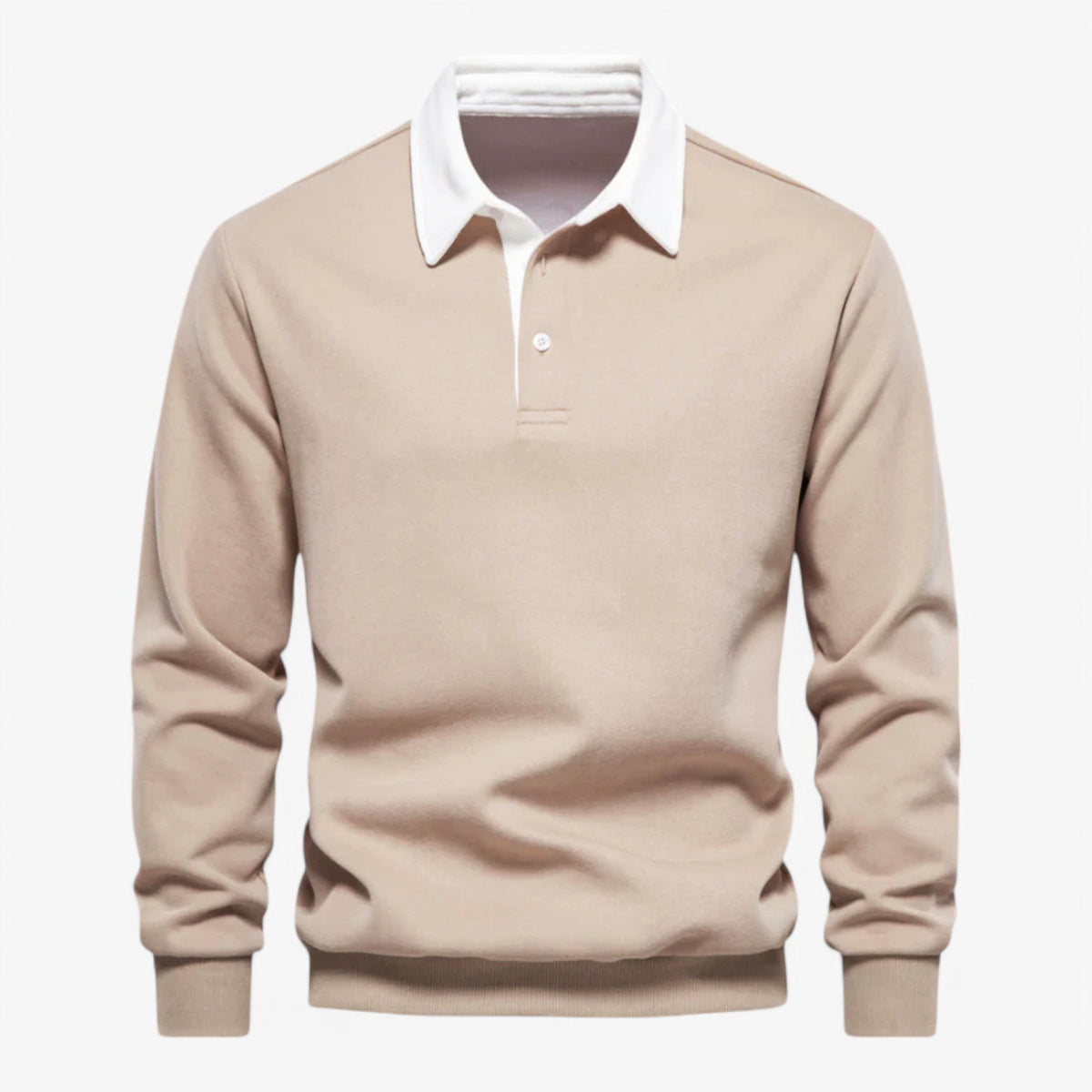Soft Knitted Polo Sweater with Classic Button Collar