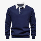 Soft Knitted Polo Sweater with Classic Button Collar