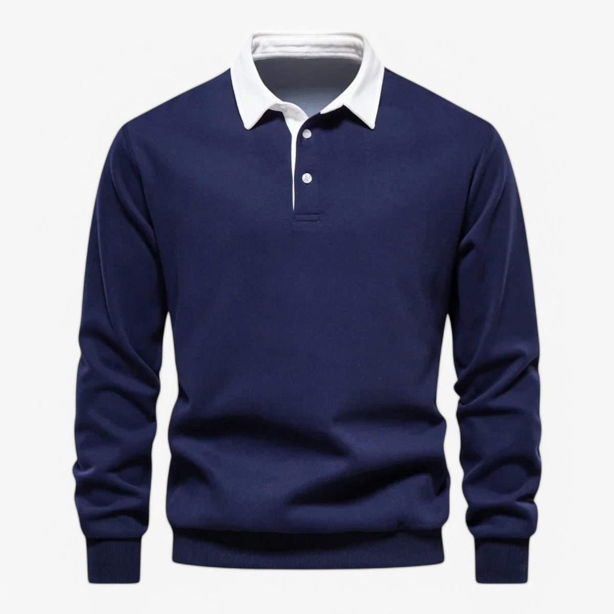 Soft Knitted Polo Sweater with Classic Button Collar