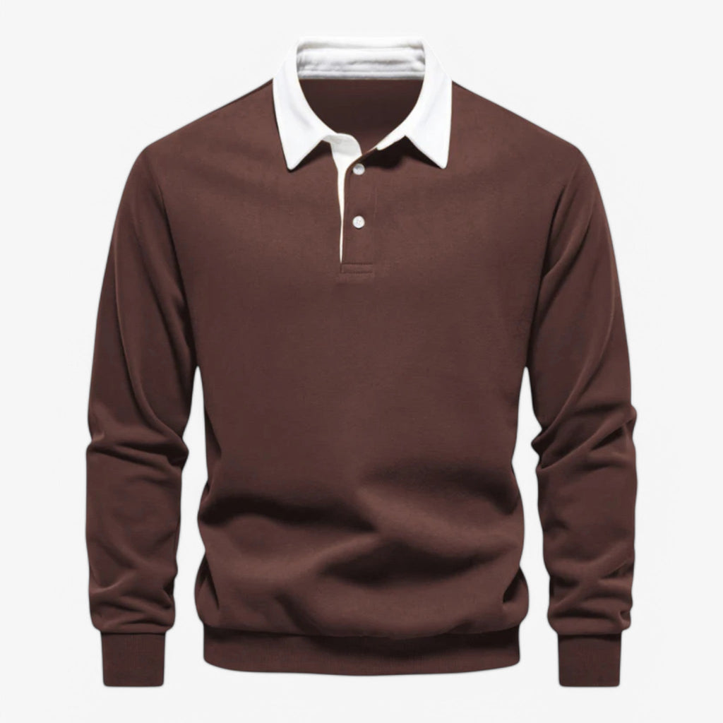 Soft Knitted Polo Sweater with Classic Button Collar