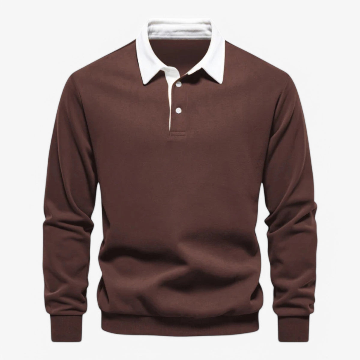 Soft Knitted Polo Sweater with Classic Button Collar