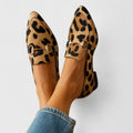 Pointed Toe Slip-On Loafers in Leopard Print