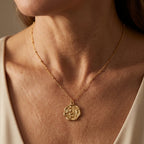 Vintage-Style Floral Medallion Pendant in Gold Colour
