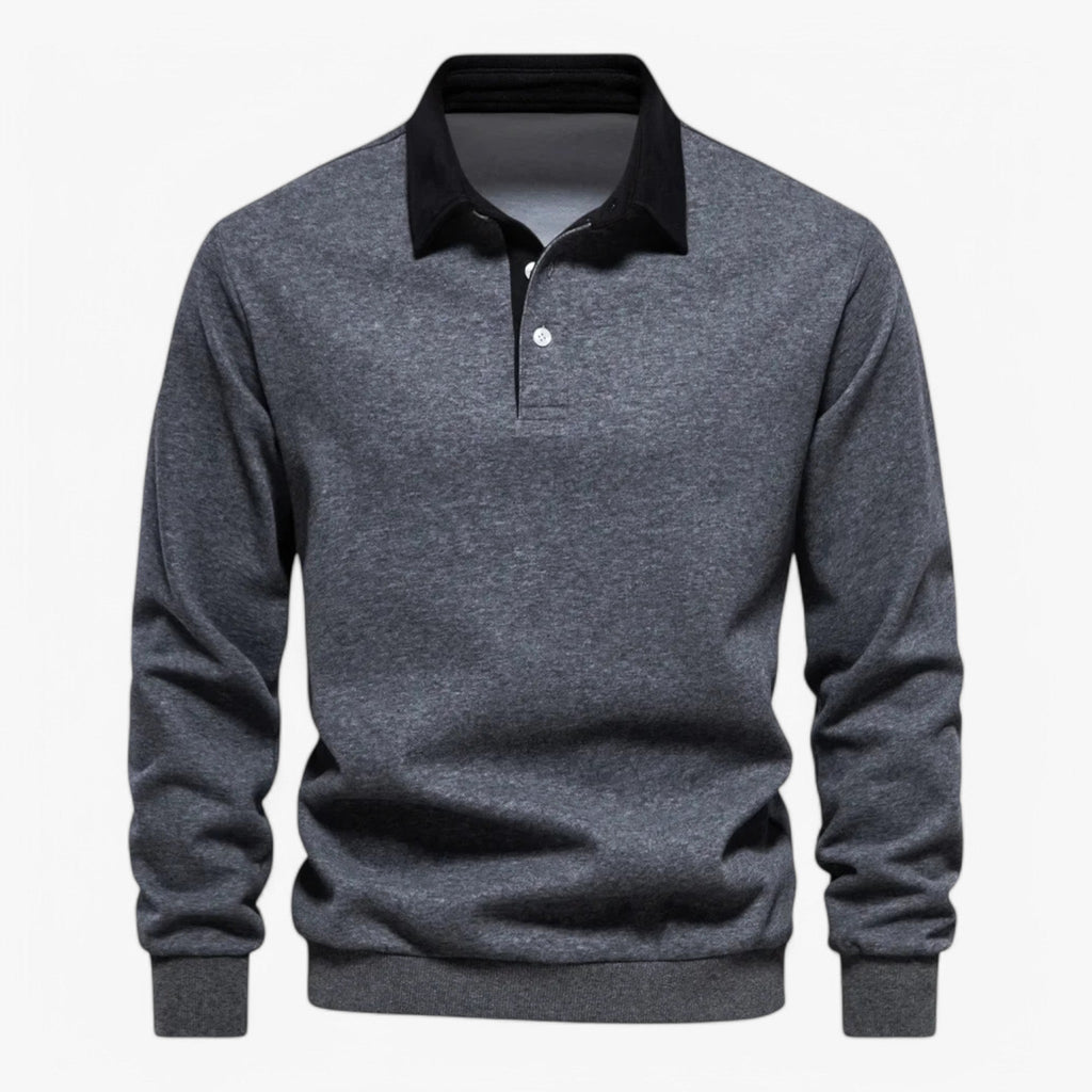 Soft Knitted Polo Sweater with Classic Button Collar
