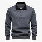 Soft Knitted Polo Sweater with Classic Button Collar