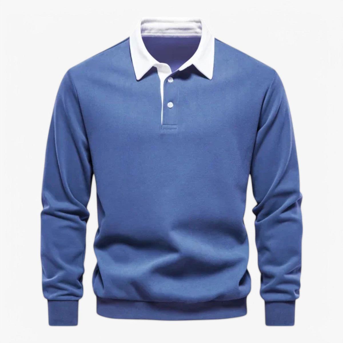 Soft Knitted Polo Sweater with Classic Button Collar