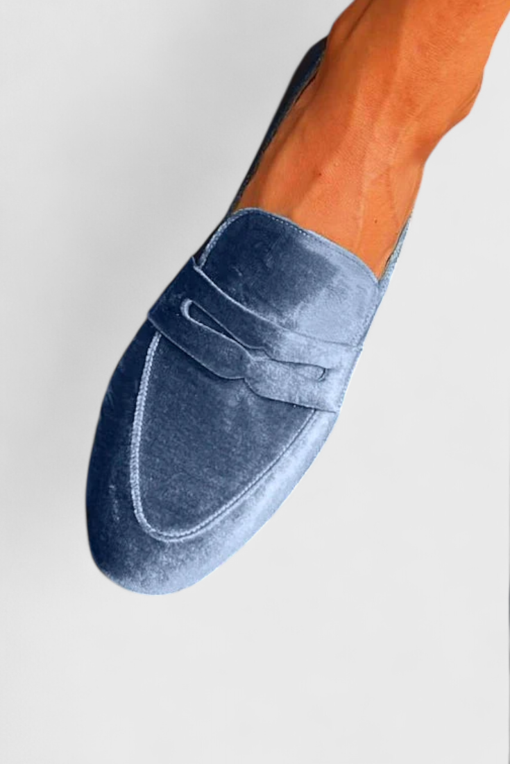 Mocasines con diseño de retales y suela de goma