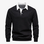 Soft Knitted Polo Sweater with Classic Button Collar