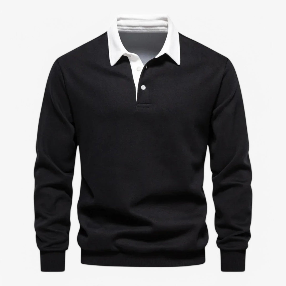 Soft Knitted Polo Sweater with Classic Button Collar