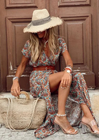 Vestido largo bohemio y fluido de caída holgada