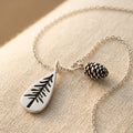Pine Tree Pendant Necklace with Woodland Feel and Delicate Chain