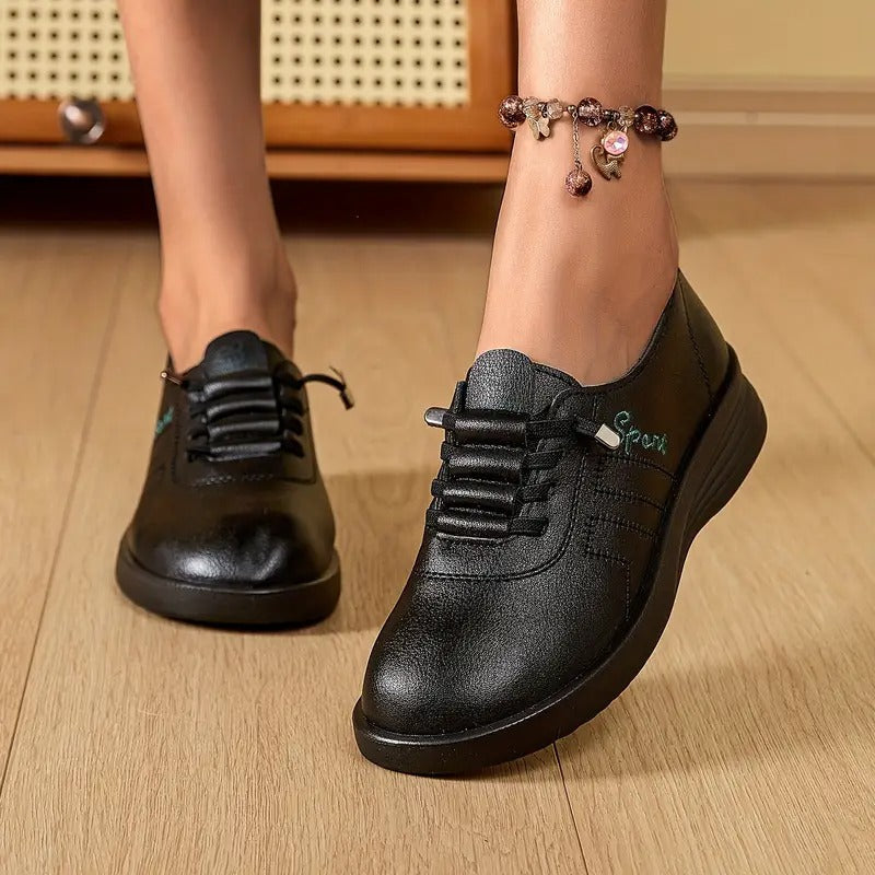 Slip-On Shoes with Contoured Footbed and Elasticated Panels