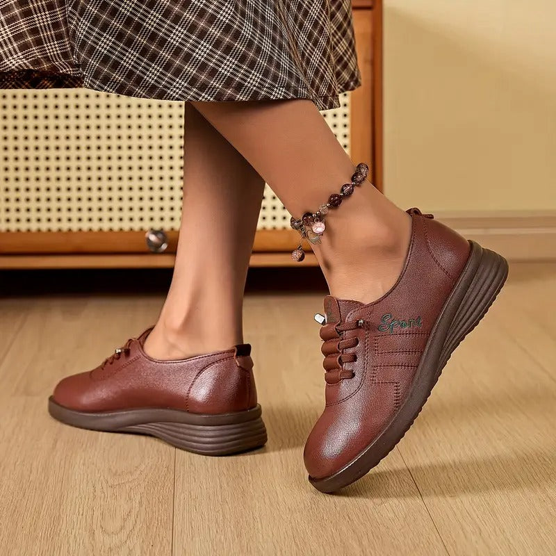 Slip-On Shoes with Contoured Footbed and Elasticated Panels