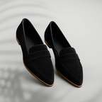 Leather Look Moccasins with Contoured Footbed and Rubber Sole