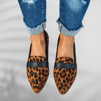 Leather Look Moccasins with Contoured Footbed and Rubber Sole