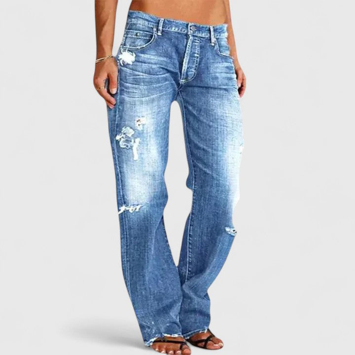 High Stretch Wide Leg Jeans with Relaxed Fit