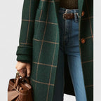 Tailored Plaid Coat with Structured Lapel
