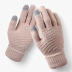 Crocheted Faux Wool Gloves with Full Finger Coverage
