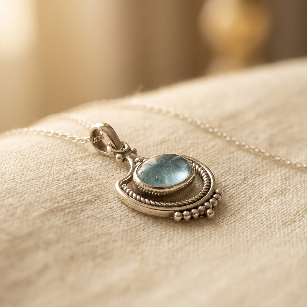 Vintage-Style Green Stone Pendant Necklace with Rich Jewel Tone