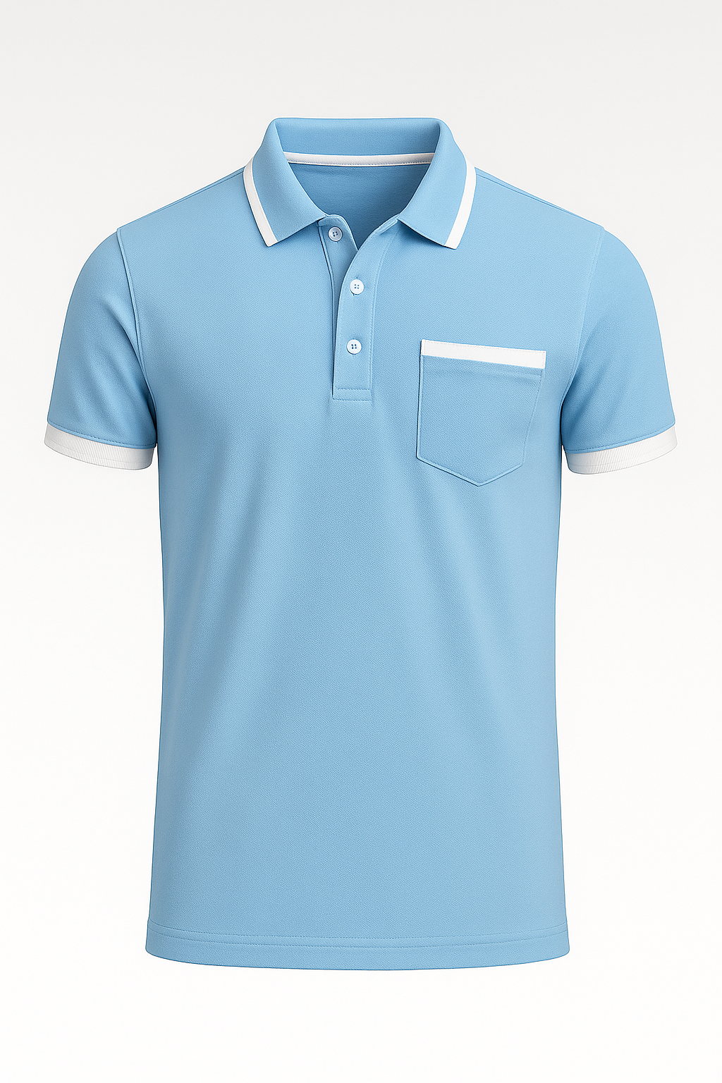 Men's Cotton Blend Polo Shirt with Contrast Detailing