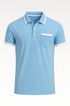 Men's Cotton Blend Polo Shirt with Contrast Detailing