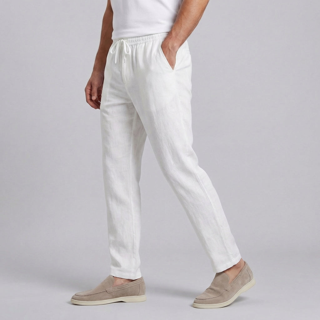 Pantalones de pierna ancha en mezcla de lino para un verano relajado