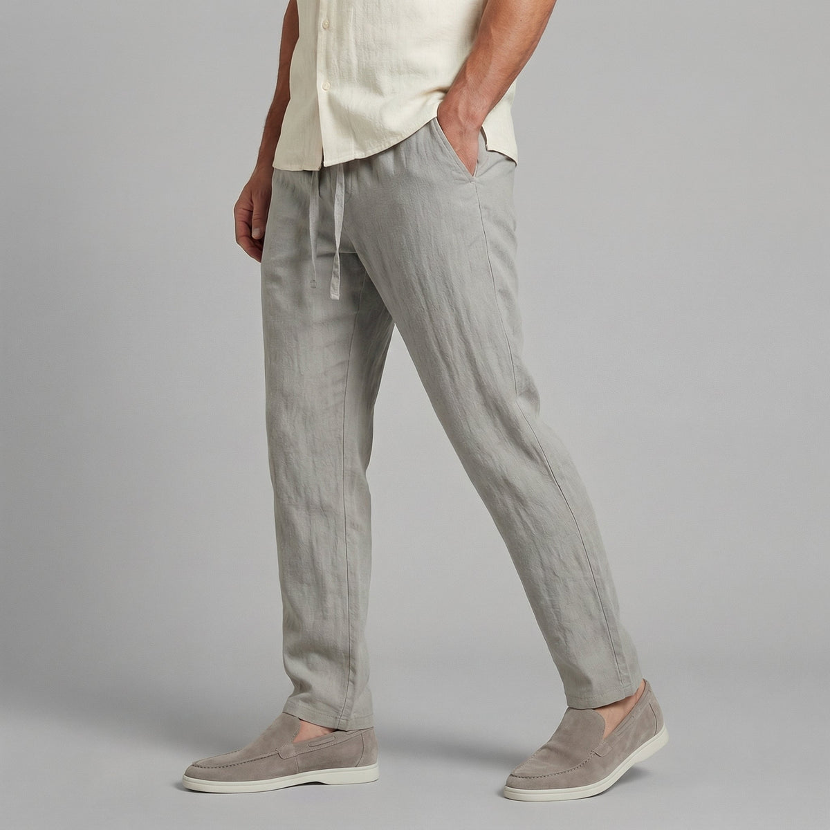 Wide-Leg Linen-Blend Trousers for Relaxed Summer Wear