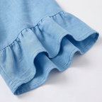 Breezy Midi Dress with Front Pleat and Wood Buttons