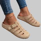 Sandalias tipo zueco sin cordones con hebilla lateral ajustable