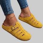 Sandalias tipo zueco sin cordones con hebilla lateral ajustable