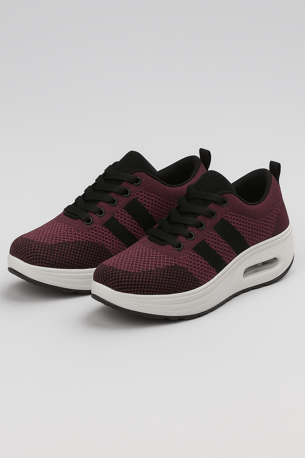 Women's Mesh Trainers with Block Heel Support