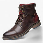 Handmade Faux Leather Oxford Boots with Padded Insole