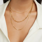 Triple-Layer Chain Necklace in Gold Colour with Layered Look