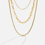 Triple-Layer Chain Necklace in Gold Colour with Layered Look