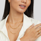 Triple-Layer Chain Necklace in Gold Colour with Layered Look