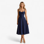 High-Waisted Summer Dress with Flowing Silhouette