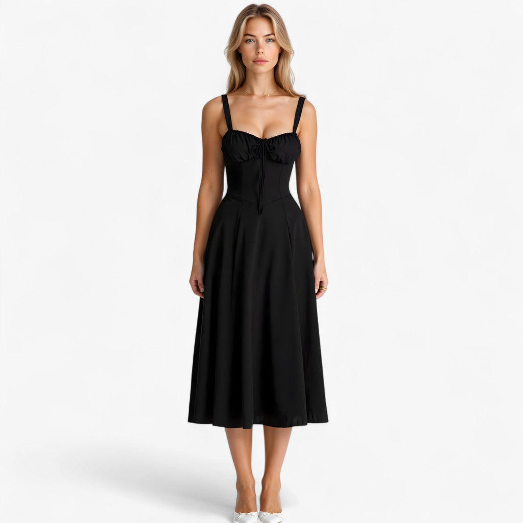 High-Waisted Summer Dress with Flowing Silhouette