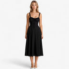 High-Waisted Summer Dress with Flowing Silhouette