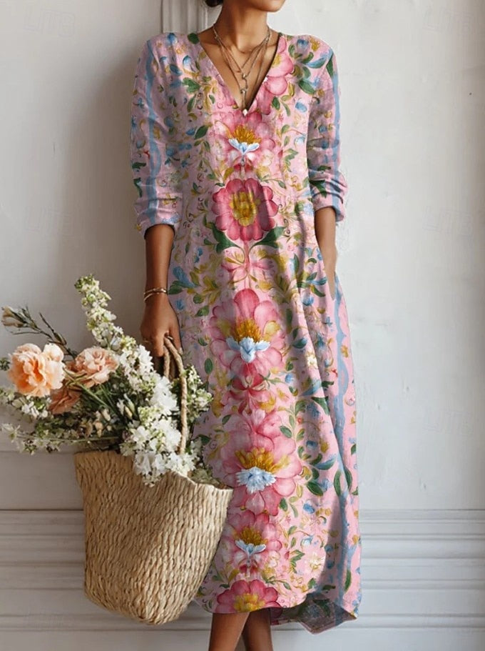 Vestido suave de diario con silueta holgada y bolsillos
