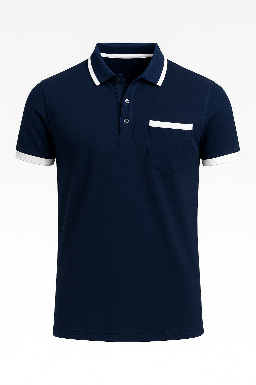 Men's Cotton Blend Polo Shirt with Contrast Detailing