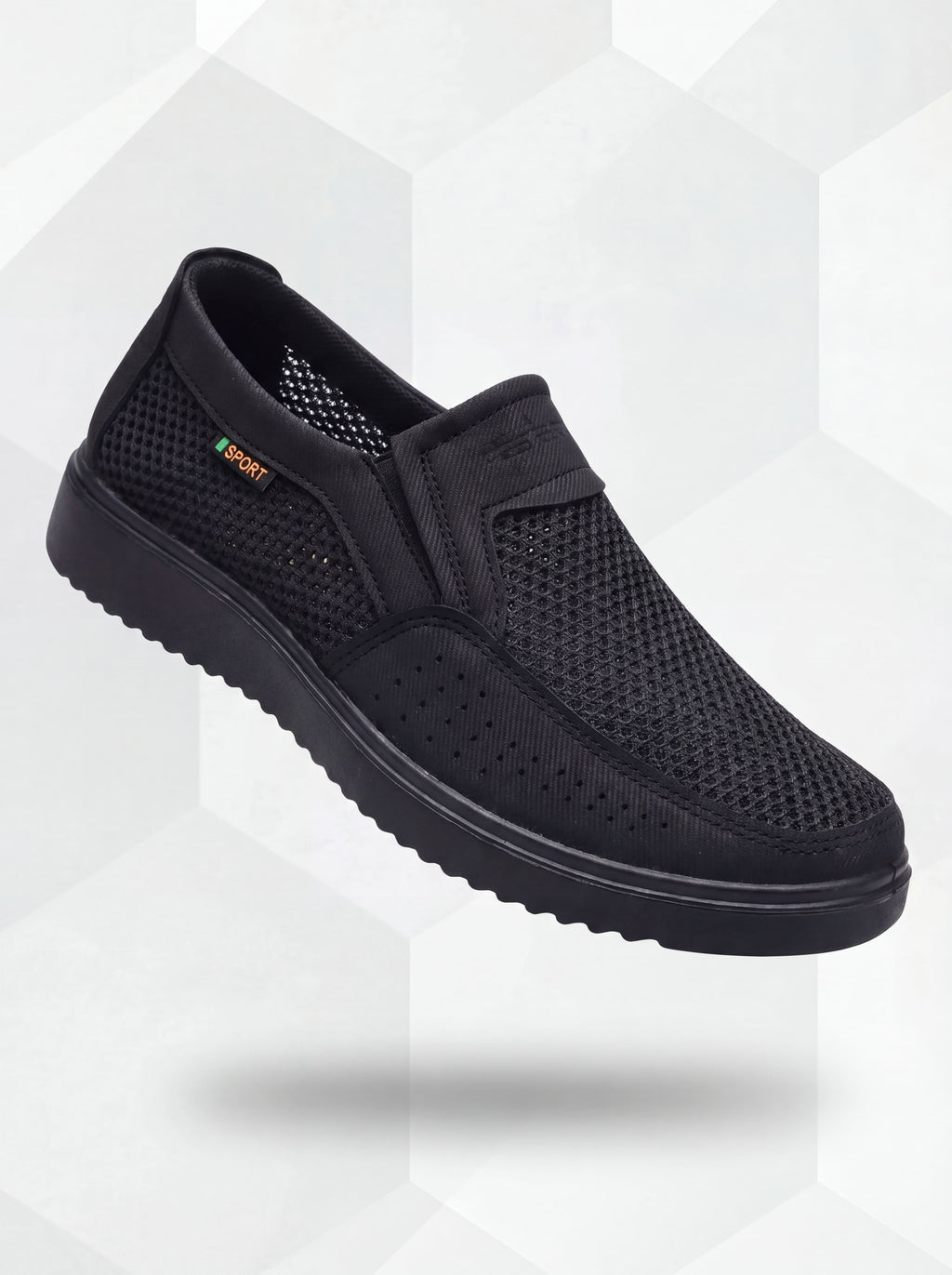 Men's Slip-On Mesh Shoes with Elastic Side Inserts