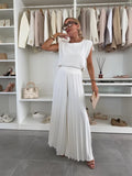 Coordinated Two Piece Set with Pleated Detail and Zip