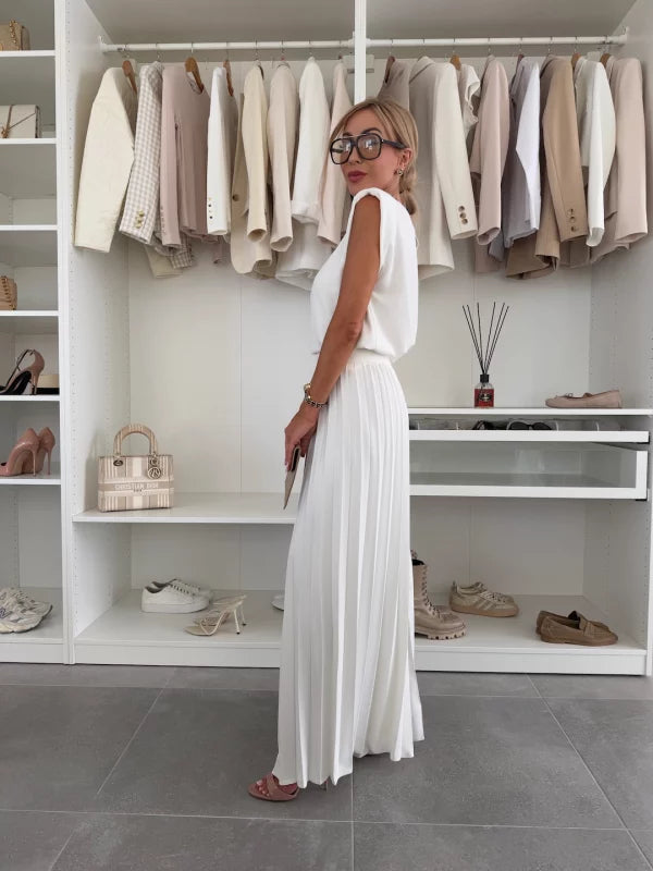 Coordinated Two Piece Set with Pleated Detail and Zip