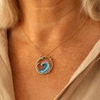 Ocean Curl Pendant Necklace with Wave-Like Shape and Fluid Lines