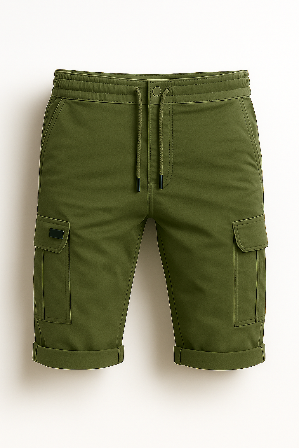 Cotton-Blend Cargo Bermuda Shorts with Drawstring Waist