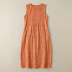 Vestido oversize sin mangas con delicados bordados