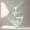 Paw and Heart Pendant Necklace with Cubic Zirconia in Silver Colour