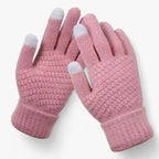 Knitted Wool Touchscreen Gloves with Stretch Fit