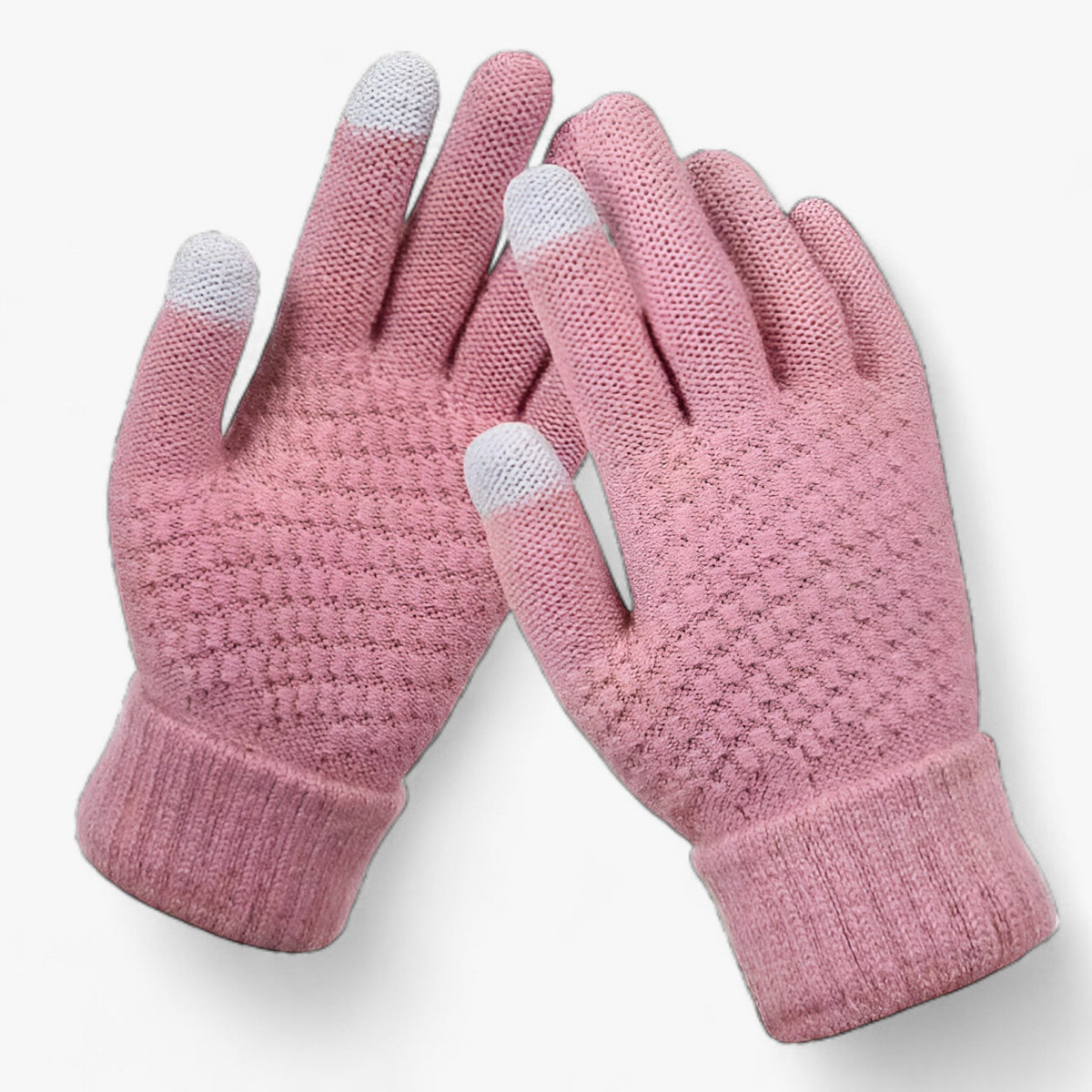 Knitted Wool Touchscreen Gloves with Stretch Fit